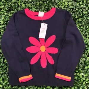 Gap Navy Blue Sweater with Pink Flower Design